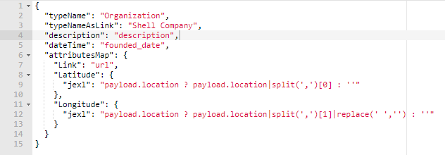 Example of mapping with JSON