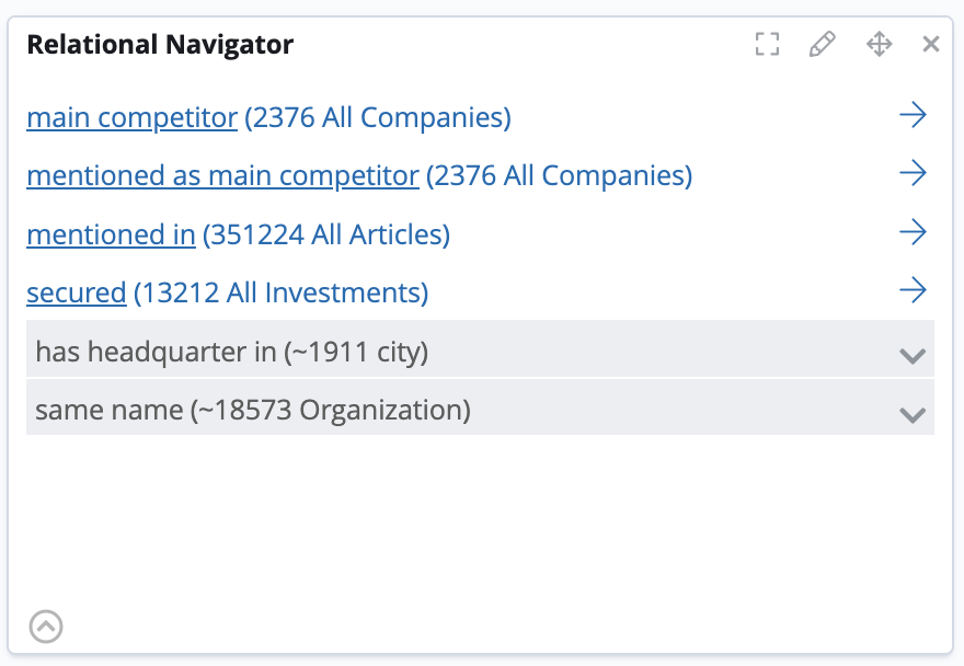 Relational Navigator settings