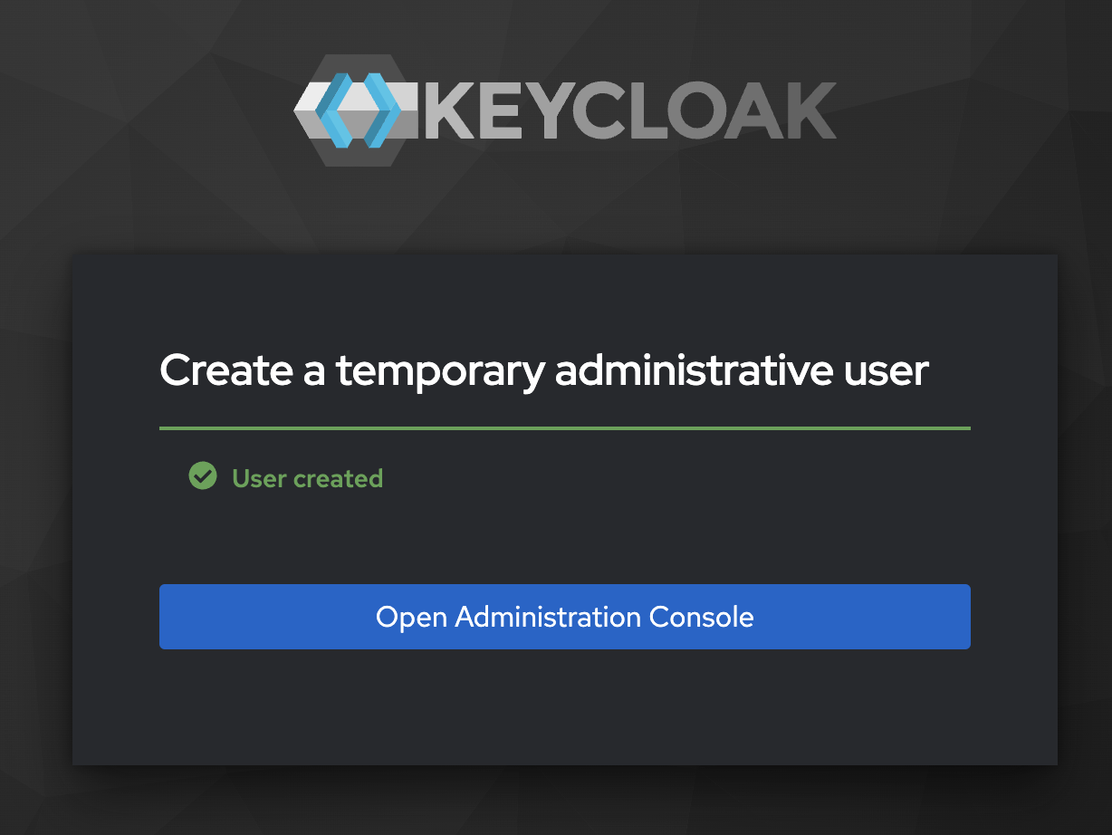 Create keycloak admin user