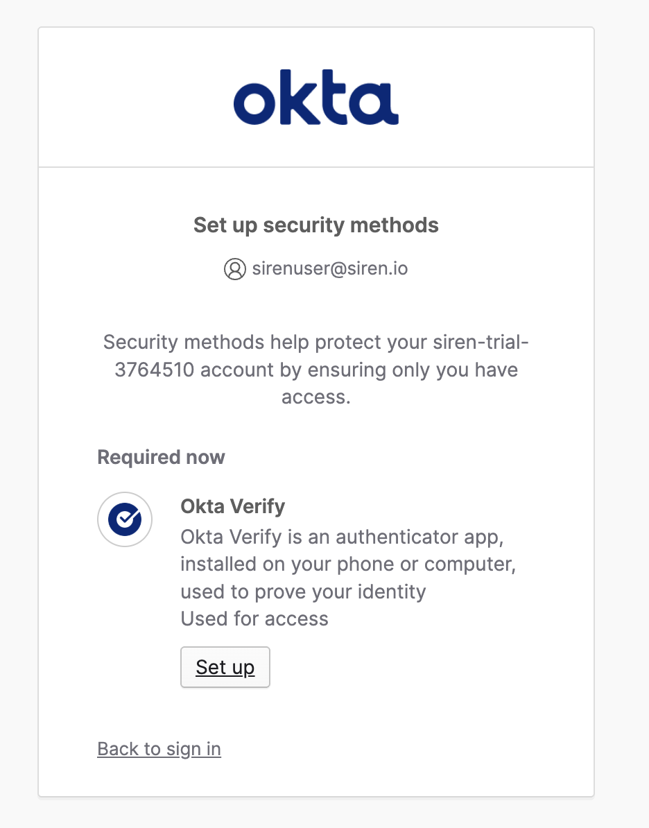 Login in Investigate as sirenuser