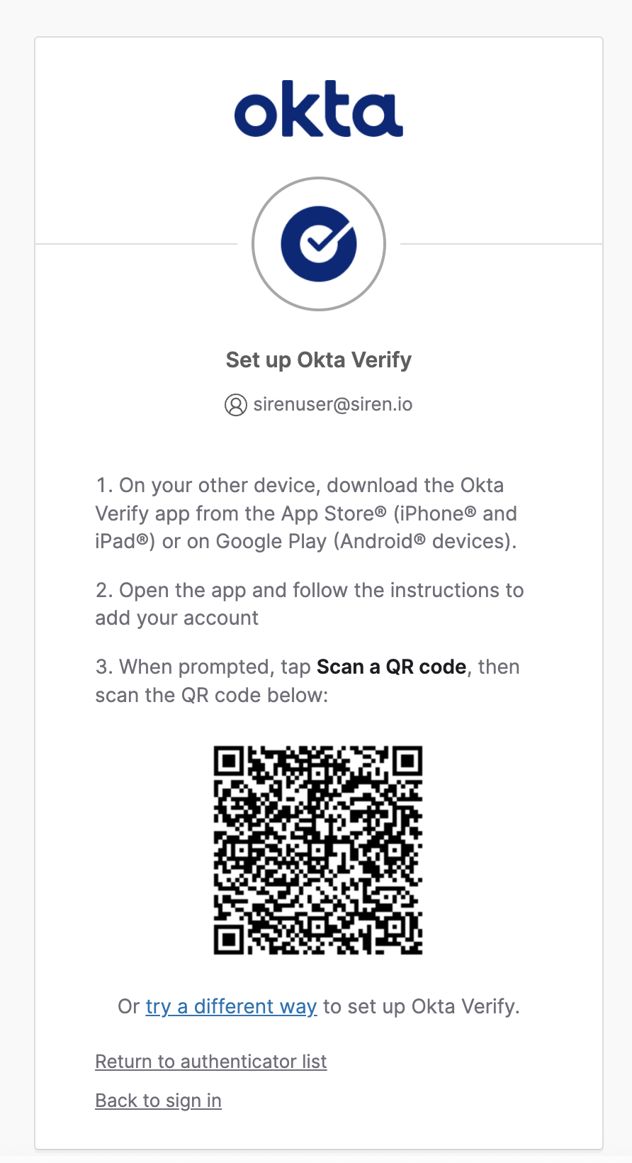 Login in Investigate as sirenuser